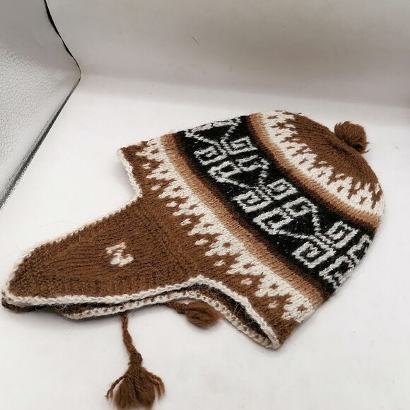 Chullo Hat Knitted Wool Winter Warm Andean Mountains Cusco - Picture 6 of 9